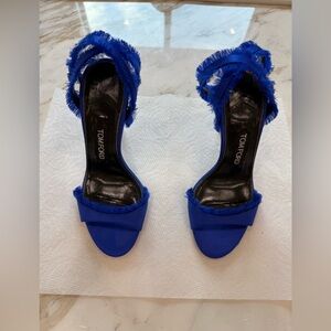 Tom Ford Royal Blue Fringed Heels
